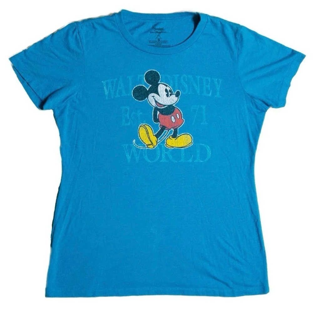 Disney- Walt Disney World Blue Micky Mouse Vintage Style Tee